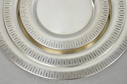 Vintage Hopeakeskus Oy Finland Modern Silver Plated Serving Plate Dishes - 3 Pc