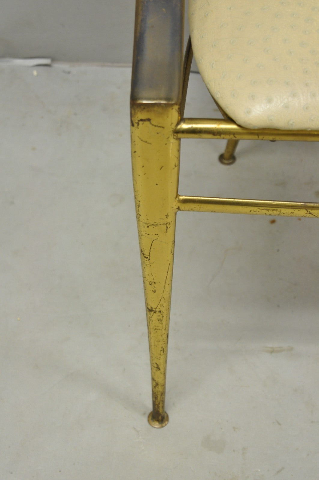 Vintage Italian Hollywood Regency Sculptural Brass Chiavari Style Accent Chair