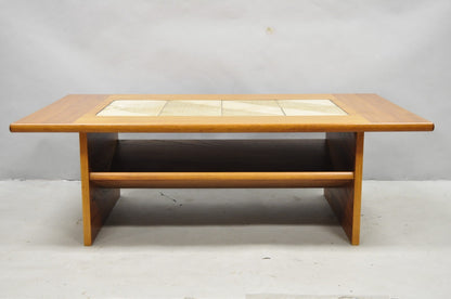 Vintage Gangso Mobler Mid Century Danish Modern Teak Tile Top Coffee Table
