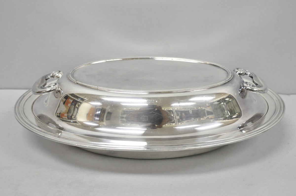 Vintage Wallace N6706 Silver Plated Large Oval 15" Covered Serving Dish