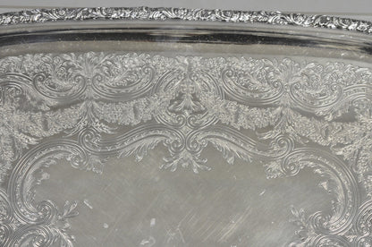 Vintage Victorian International Silver Co Silver Plated Bar Serving Platter Tray