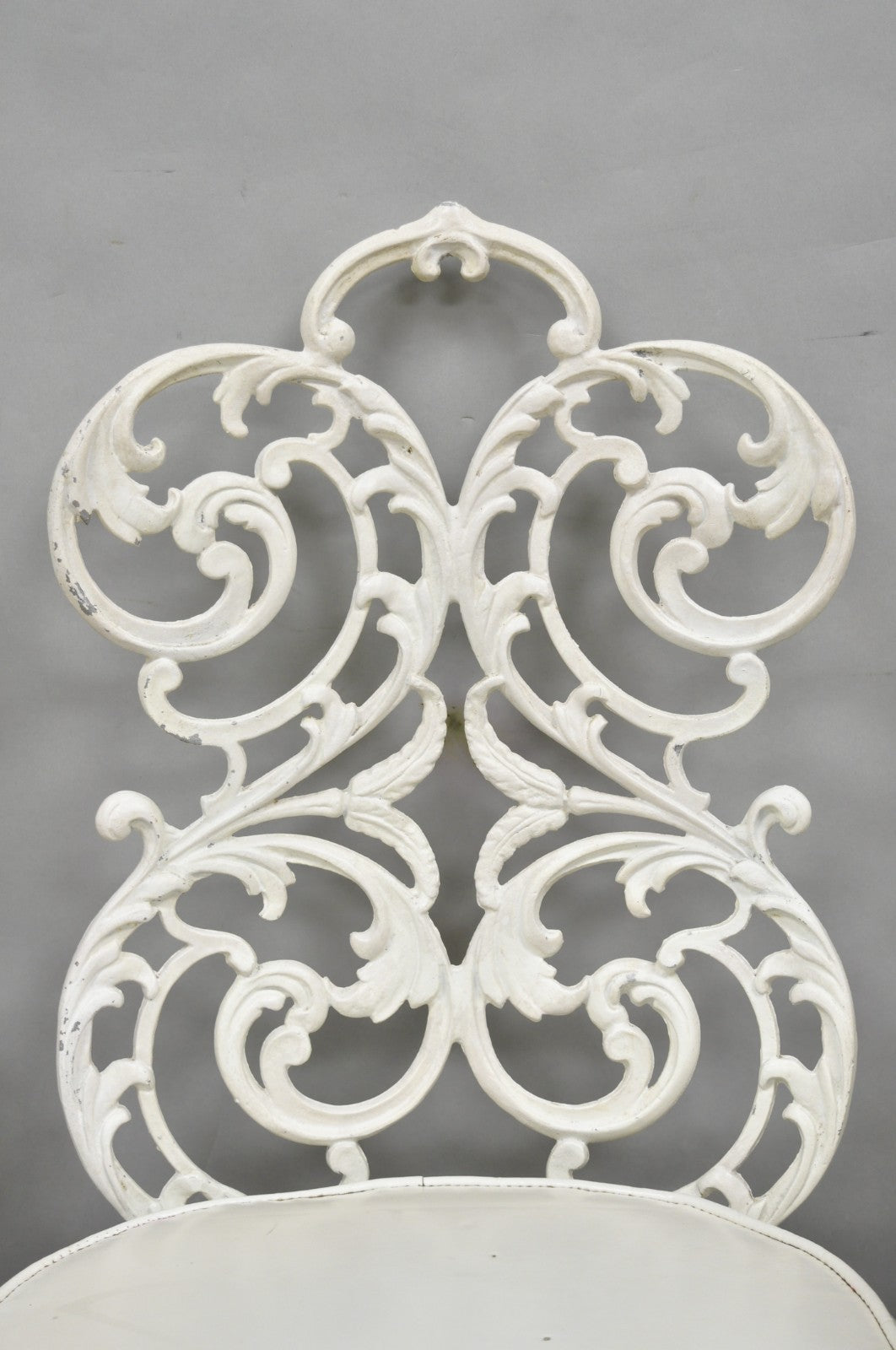 Vintage Art Nouveau Style Trojan Scrolling Cast Aluminum Dining Chairs Set of 4