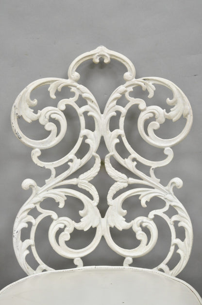 Vintage Art Nouveau Style Trojan Scrolling Cast Aluminum Dining Chairs Set of 4