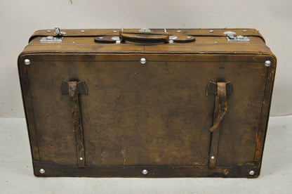 Vintage Brown Distressed Leather 33" Luggage Suitcase by Golden Leaf