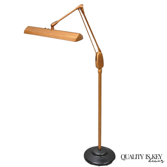 Vintage Dazor Industrial Modern Floating Tall Adjustable Metal Task Floor Lamp