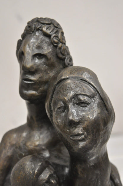 Sheryl C. Benjamin "The Family" Modern Abstract Cast Bronze Figure Sculpture