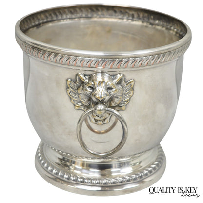 Poole English Regency Silver Plated Lion Head Champagne Chiller Ice Bucket