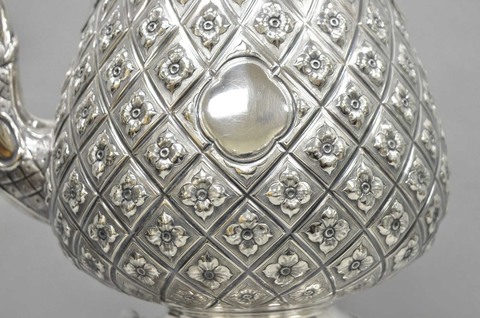 Hawksworth Eyre & Co Victorian Silver Plated "Pineapple" Figural Tipping Tea Pot