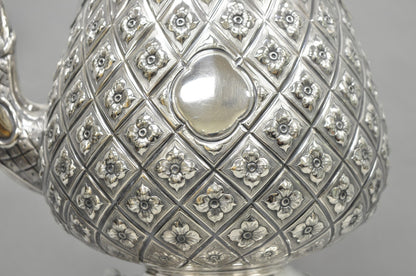 Hawksworth Eyre & Co Victorian Silver Plated "Pineapple" Figural Tipping Tea Pot