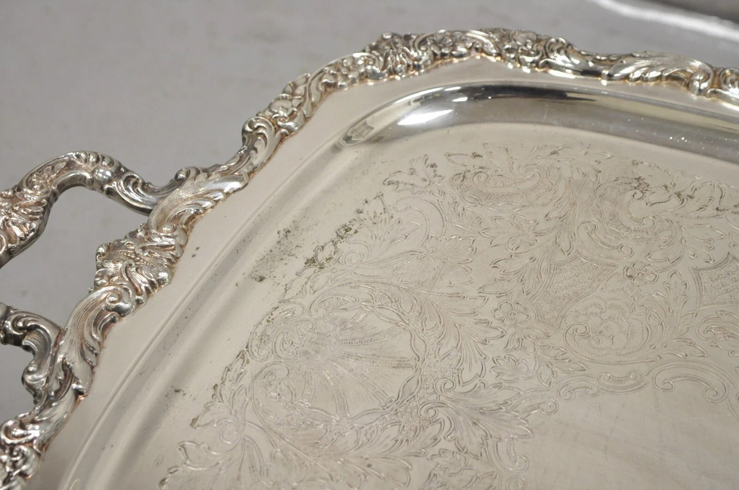 Vintage Poole EPCA Sevenoaks 650 Large Silver Plated Serving Platter Bar Tray