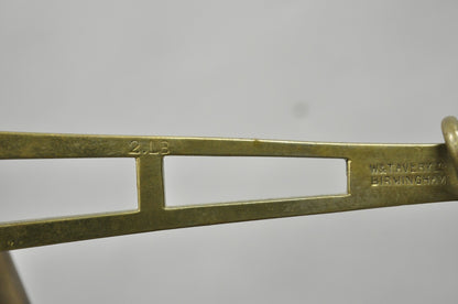 Antique W.& T. Avery English Victorian Brass & Mahogany Balance Beam Scale