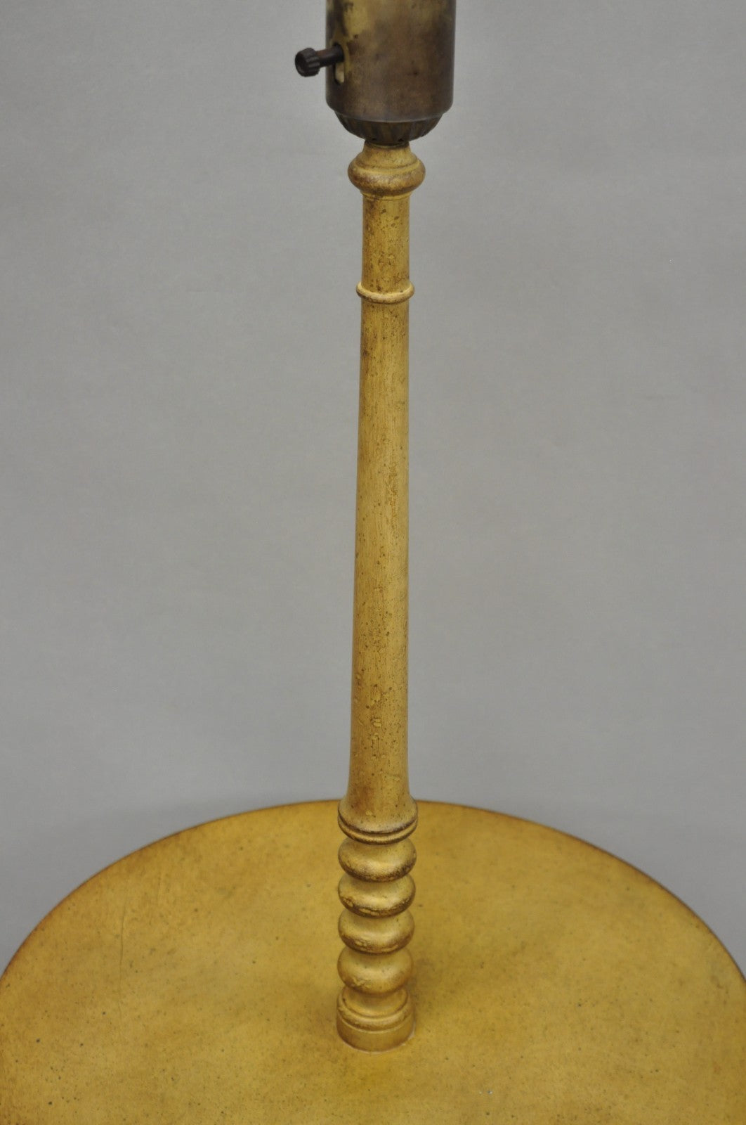 Vintage French Country Carved Wood Candlestick Tea Table Pedestal Floor Lamp