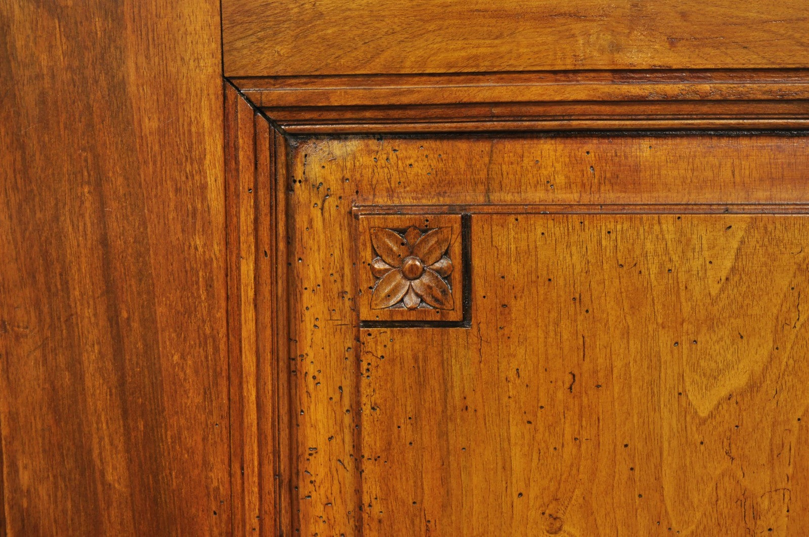 Antique French Country Louis XV Style Carved Walnut Cabinet Doors - a Pair