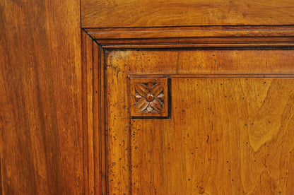 Antique French Country Louis XV Style Carved Walnut Cabinet Doors - a Pair