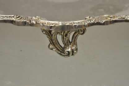 Vintage English Silver Mfg Regency Style Silver Plated 12" Trinket Platter Tray