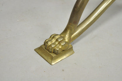 Antique Italian Renaissance Brass Figural Dragon Head Pedestal Table Plant Stand