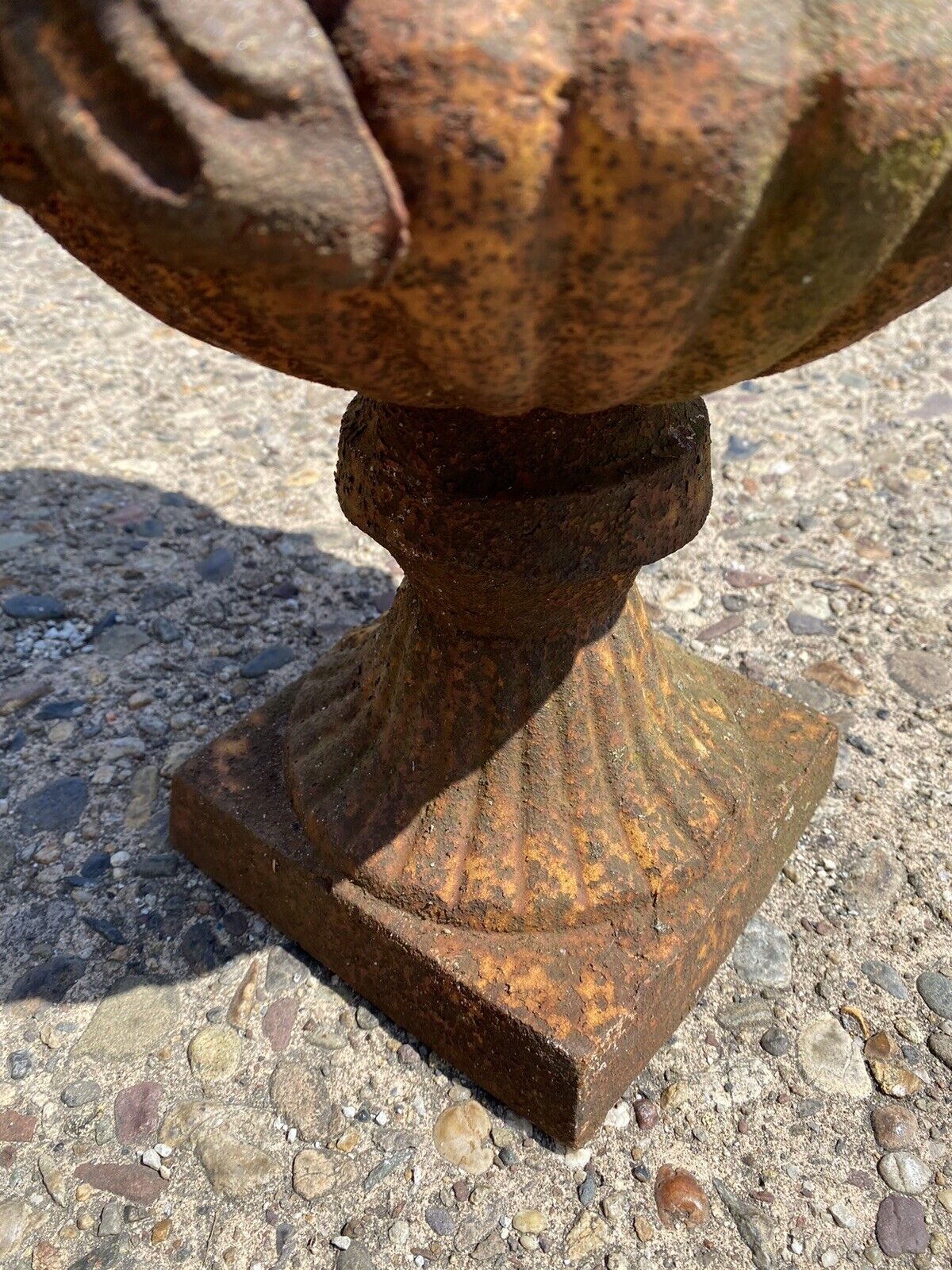 Cast Iron French Classical Style Urn Form 17" Outdoor Garden Planter with Faces