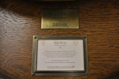 Theodore Alexander Replica Sphinx Monopodiae Round Egyptian Revival Center Table