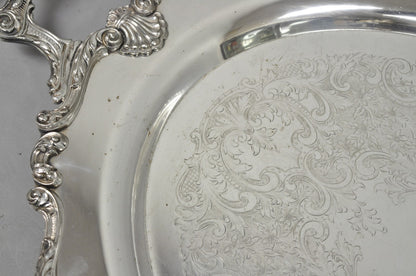 Vintage English Silver Mfg. Silver Plated Large Oval Butlers Platter Bar Tray