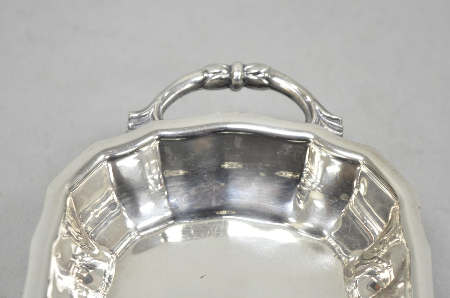 Vintage English Regency Silver Plated Paw Foot Scalloped Narrow Trinket Dish