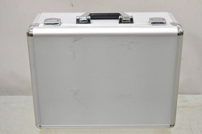 Modern Silver Aluminum Metal 17" Hard Case Storage Box Briefcase Carry On Bag