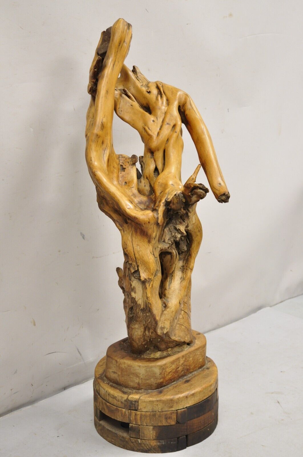 Vintage Mid Century Modern Large Teak Root Driftwood Abstract Statue Sculpture