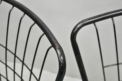 Vintage Daystrom Mid Century Modern Black Metal Kitchen Dining Chairs, Set of 6