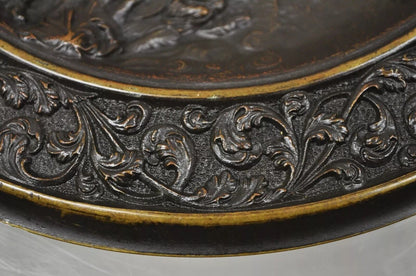 Bronze King Umberto Visiting Cholera Hospital Naples 1884 Dish Wall Plaque