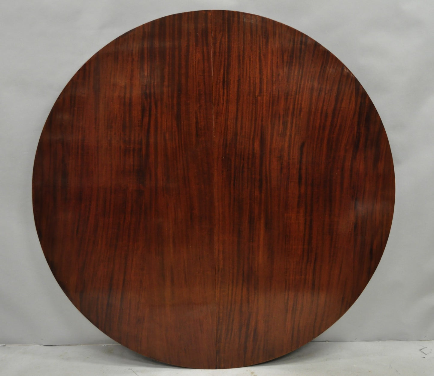 Antique English Regency Round Mahogany Extension Dining Banquet Table w 6 Leaves