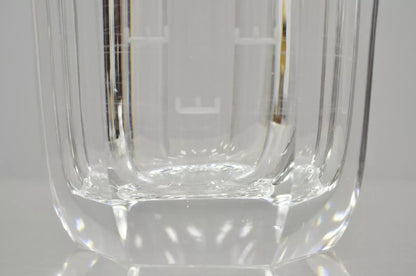 Vintage Kosta Boda Elis Bergh Etched Rampant Lion Crystal Glass 7.5" Vase a Pair