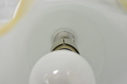 Vintage Italian Murano Mid Century Modern White Glass Handkerchief Table Lamp