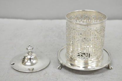 Antique Mappin & Webb Victorian Silver Plated Reticulated Covered Jelly Jar