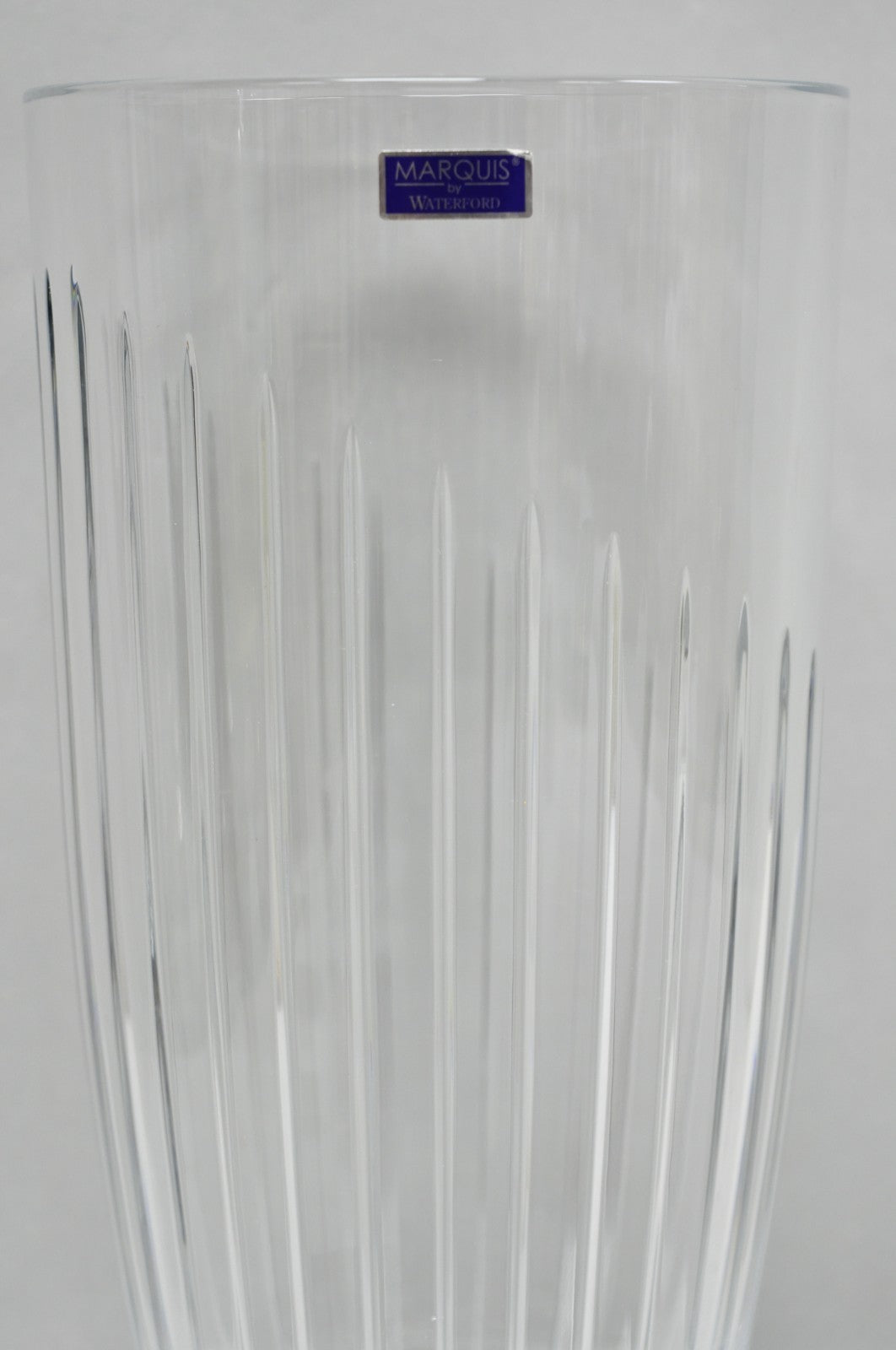 Marquis by Waterford 12" Tall Etched Round Lead Crystal Glass Flower Vase