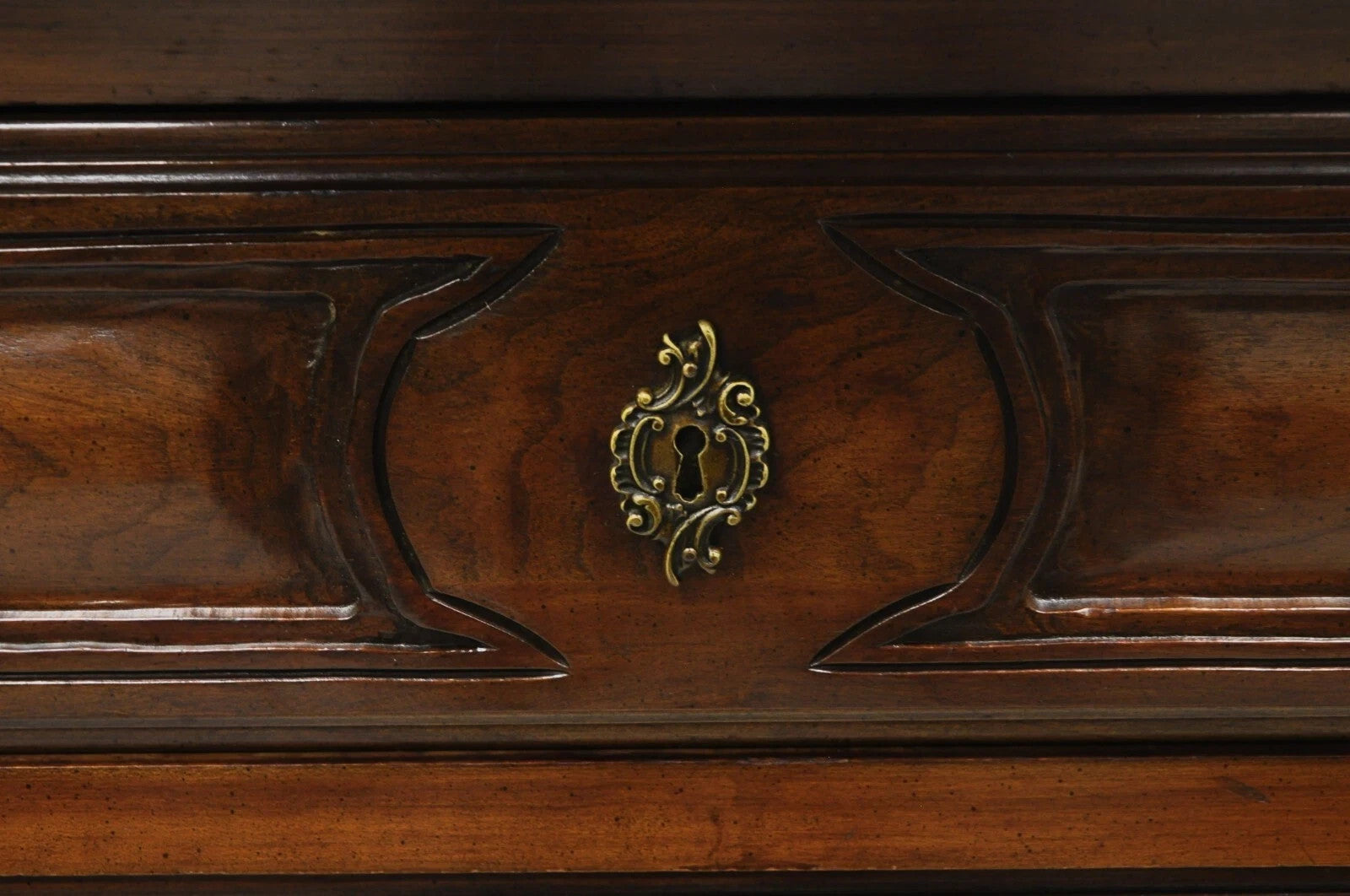 Vintage French Louis XV Country Style Sienna Cherry Bombe Commode Chest Dresser