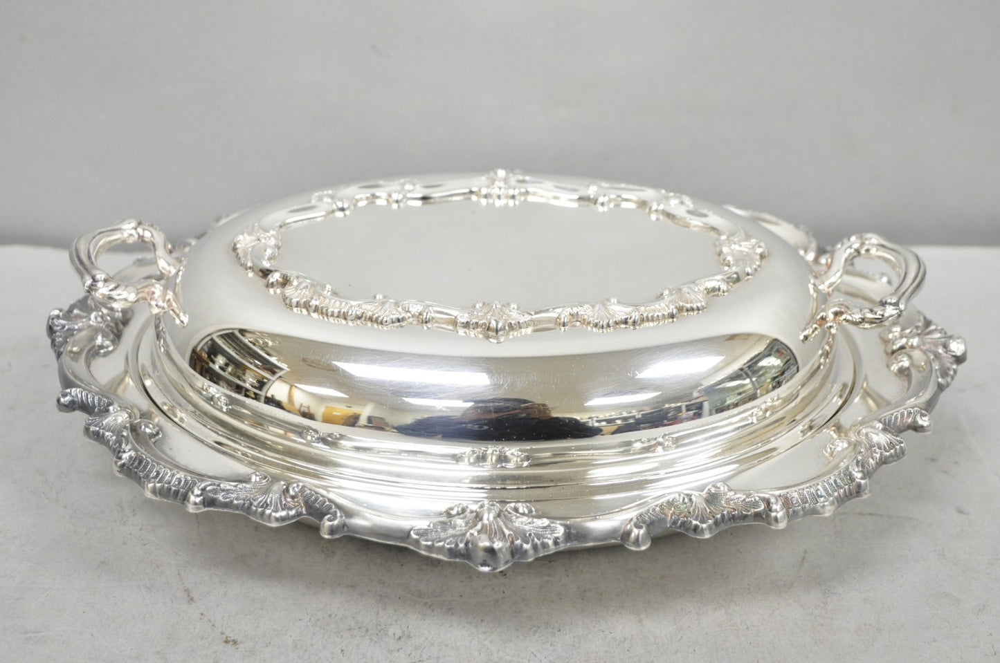 Vintage Victorian Silver Plated Covered Vegetable Serving Dish with Glass Liner