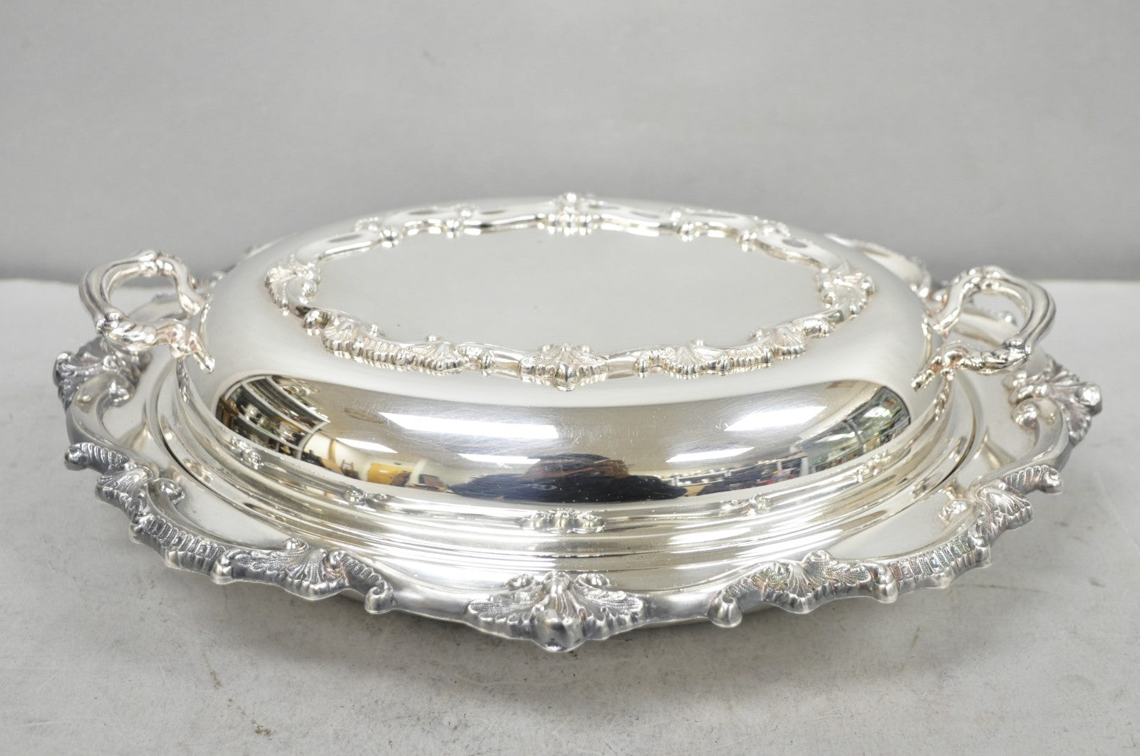 Vintage Victorian Silver Plated Covered Vegetable Serving Dish with Glass Liner