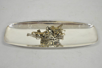 Vintage Mid Century Modern FB Rogers 529 Silver Plated Narrow Trinket Dish Pair