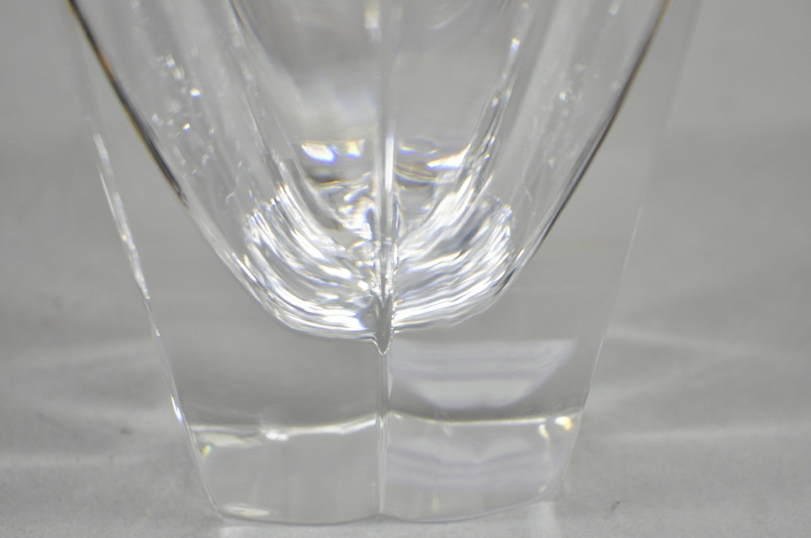 Vintage 6" Orrefors Sweden Lotus Flower Crystal Glass 4 Petal Vase