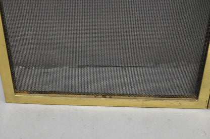 Vintage French Louis XV Style Gold Bronze Acanthus Folding Fireplace Screen