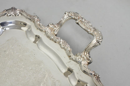 Vintage Sheridan Victorian Silver Plated Narrow Footed Serving Platter Bar Tray