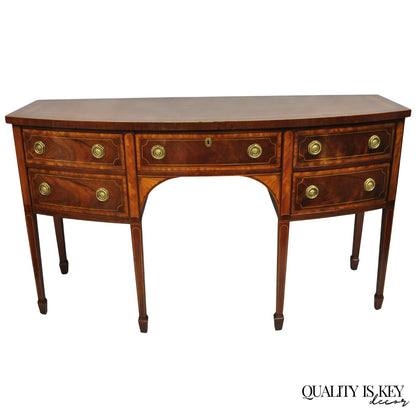 Baker Historic Charleston Mahogany Inlaid Demilune Hepplewhite Sideboard Buffet