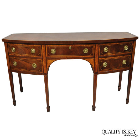 Baker Historic Charleston Mahogany Inlaid Demilune Hepplewhite Sideboard Buffet