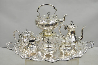 Antique John Turton Sheffield England Victorian Silver Plated Tea Set - 7 Pc Set