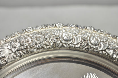 Meriden Art Nouveau Silver Plated Floral Repousse Bread Pastry Brides Basket