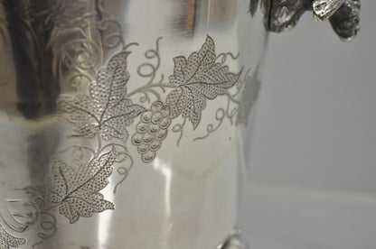 Antique English Victorian Wolf Handle Silver Plated Champagne Chiller Ice Bucket