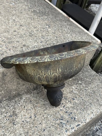 Neoclassical Style Cast Iron Wall Fountain Bowl Urn Lavabo Garden Planter Pot