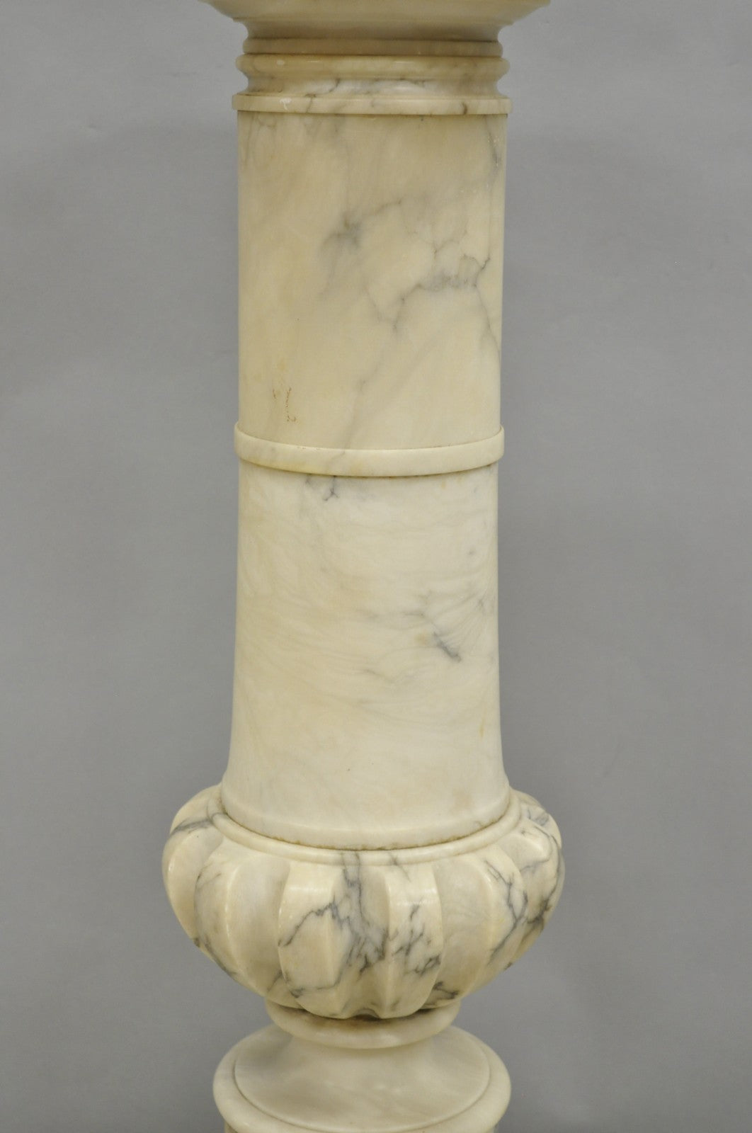 Antique Italian Classical Carved Marble Column Empire Pedestal Bust Stand