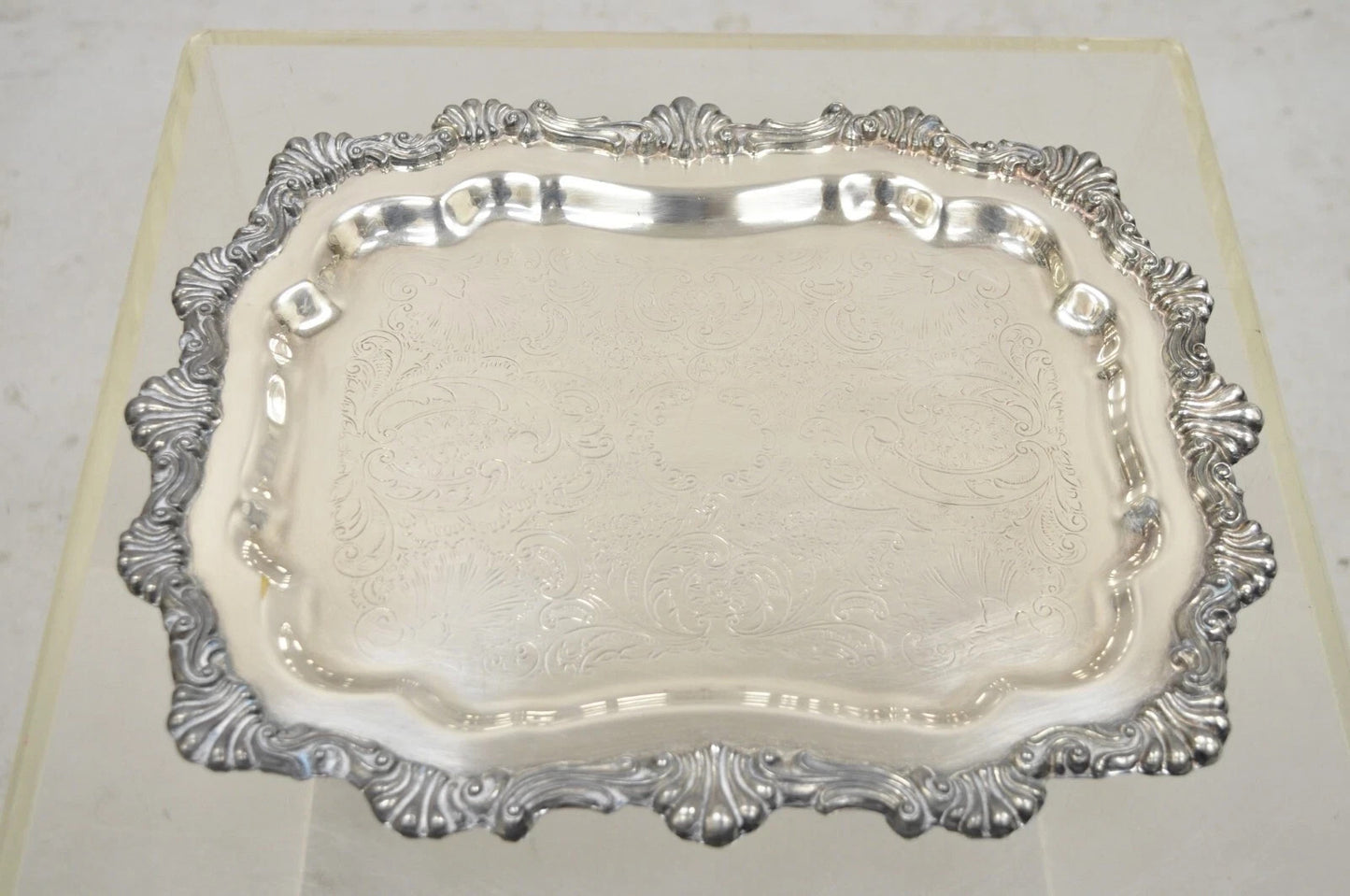Vintage FB Rogers 6720 Victorian Style Silver Plated Small Serving Dish Platter
