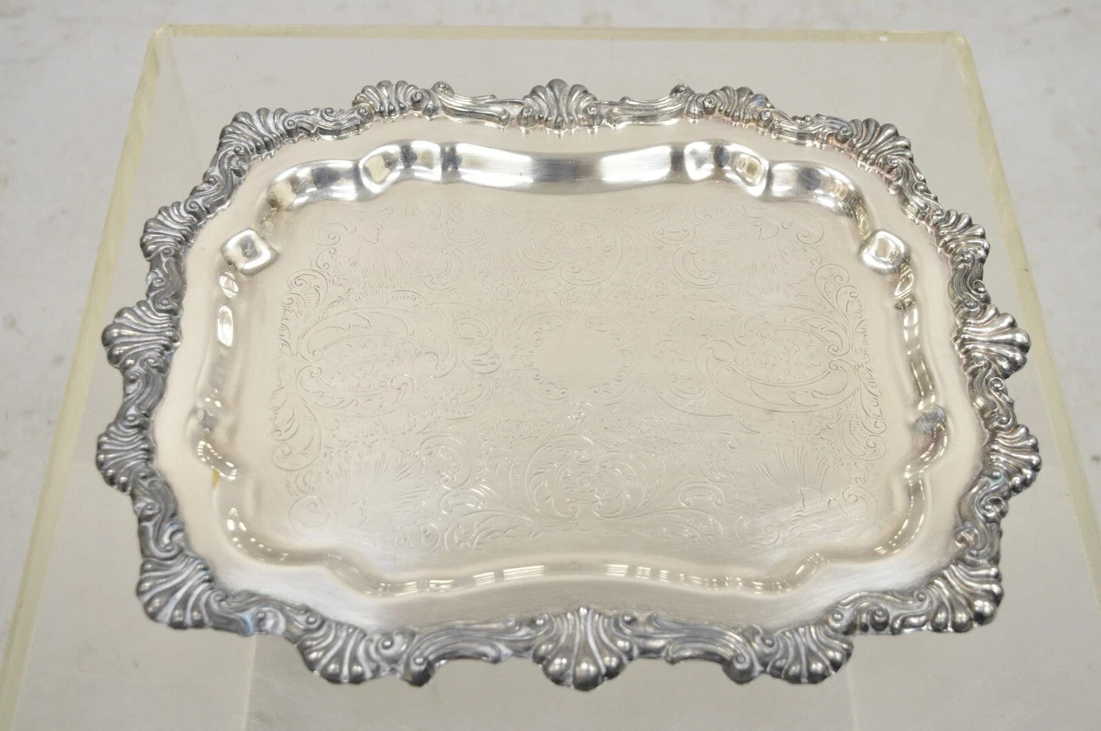 Vintage FB Rogers 6720 Victorian Style Silver Plated Small Serving Dish Platter