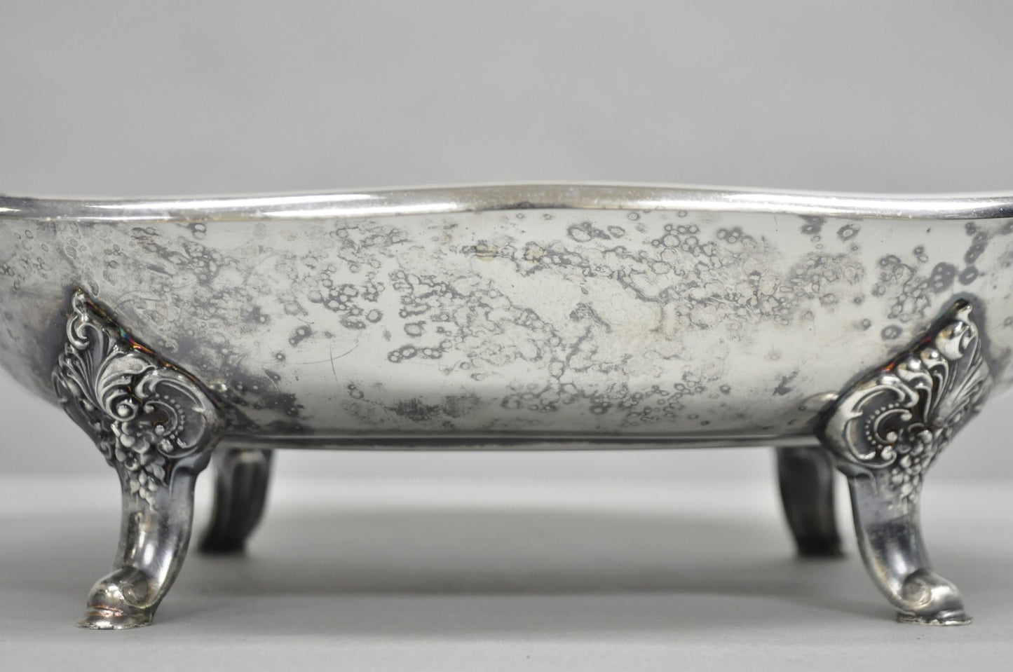 Vintage Baroque by Wallace Victorian Silver Plated Footed Centerpiece Fruit Bowl